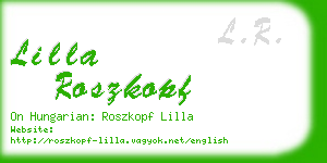 lilla roszkopf business card